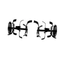 CAM 30 Inch Rotary Set with Dual Disc 24 Blades | Carbon Coated Power Weeder Rotary Assembly | Heavy Duty Cultivation Attachment